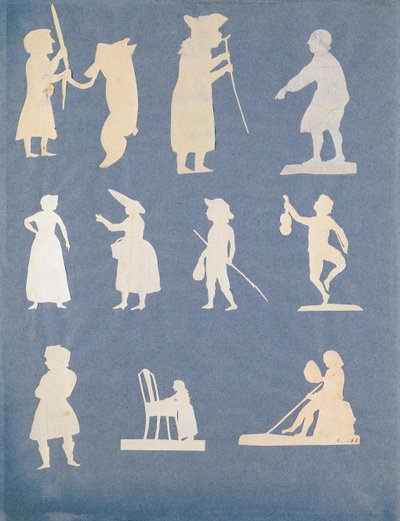Genre-kohtaus (kollaasi paperille) tekijältä Philipp Otto Runge